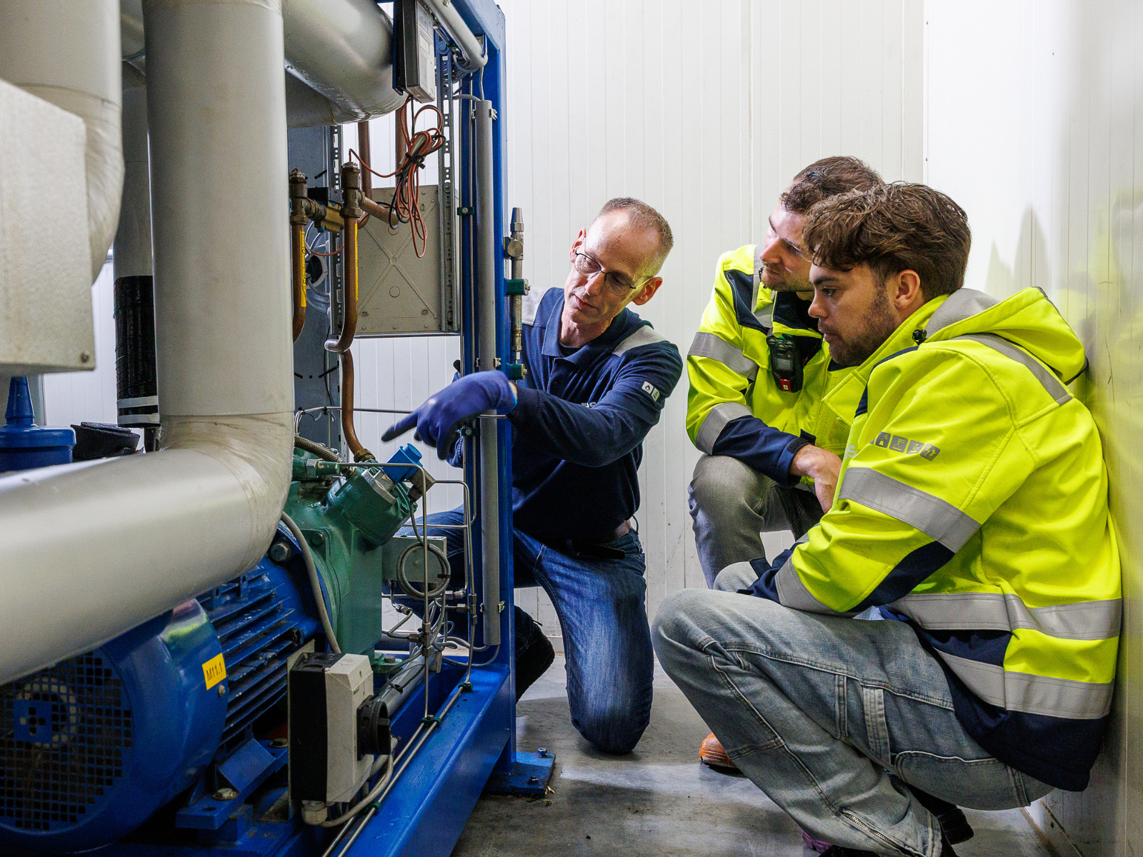 Gehurkte uitleg bij ammoniakinstallatie